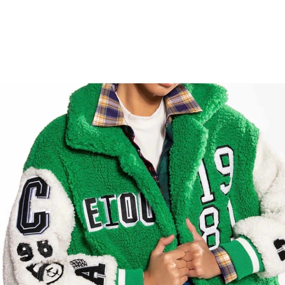 Green and White Varsity Jacket